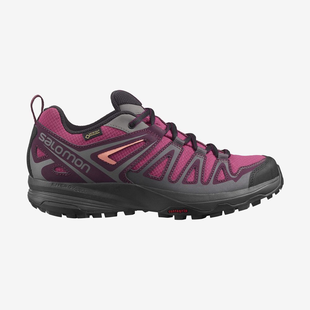 Salomon Singapore Womens Hiking Shoes - X CREST GORE-TEX Purple | 10683-LNIK